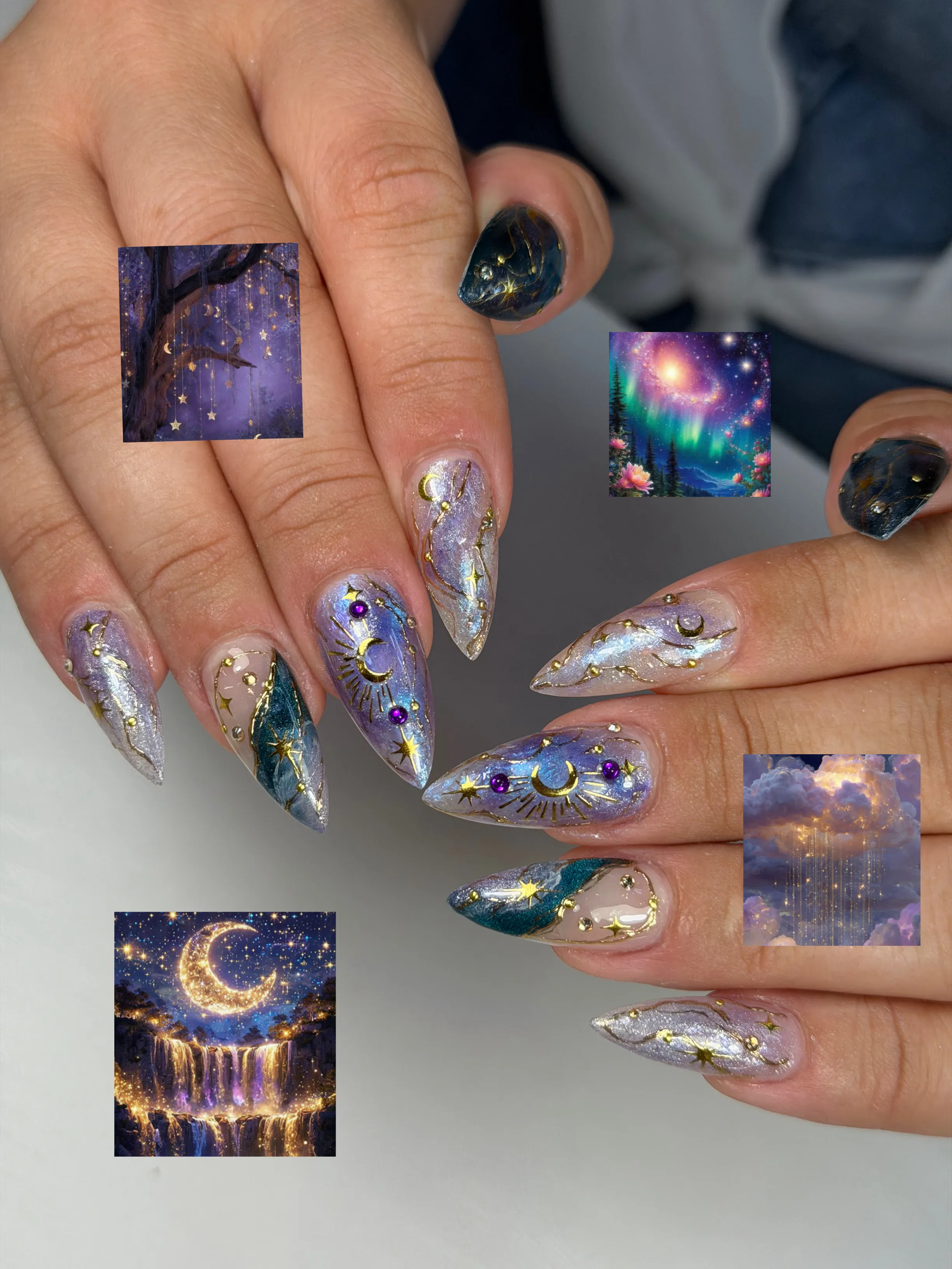 Celestial nail art