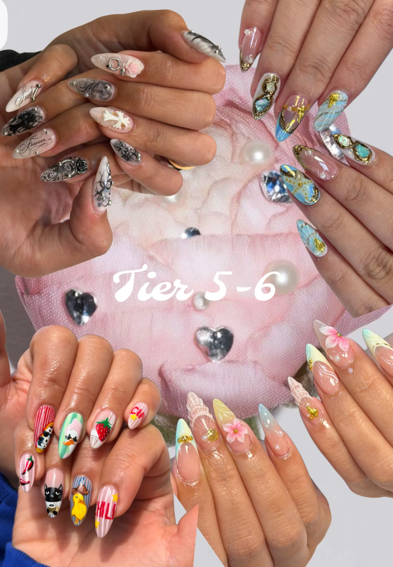 Tier five and six nail art