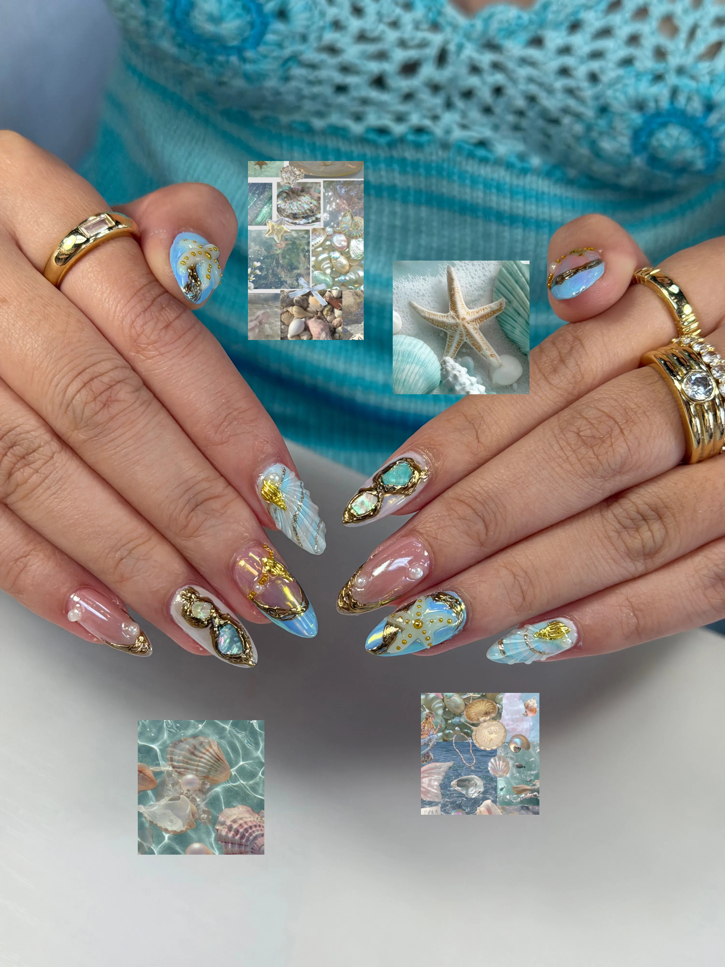 Seashell nail art