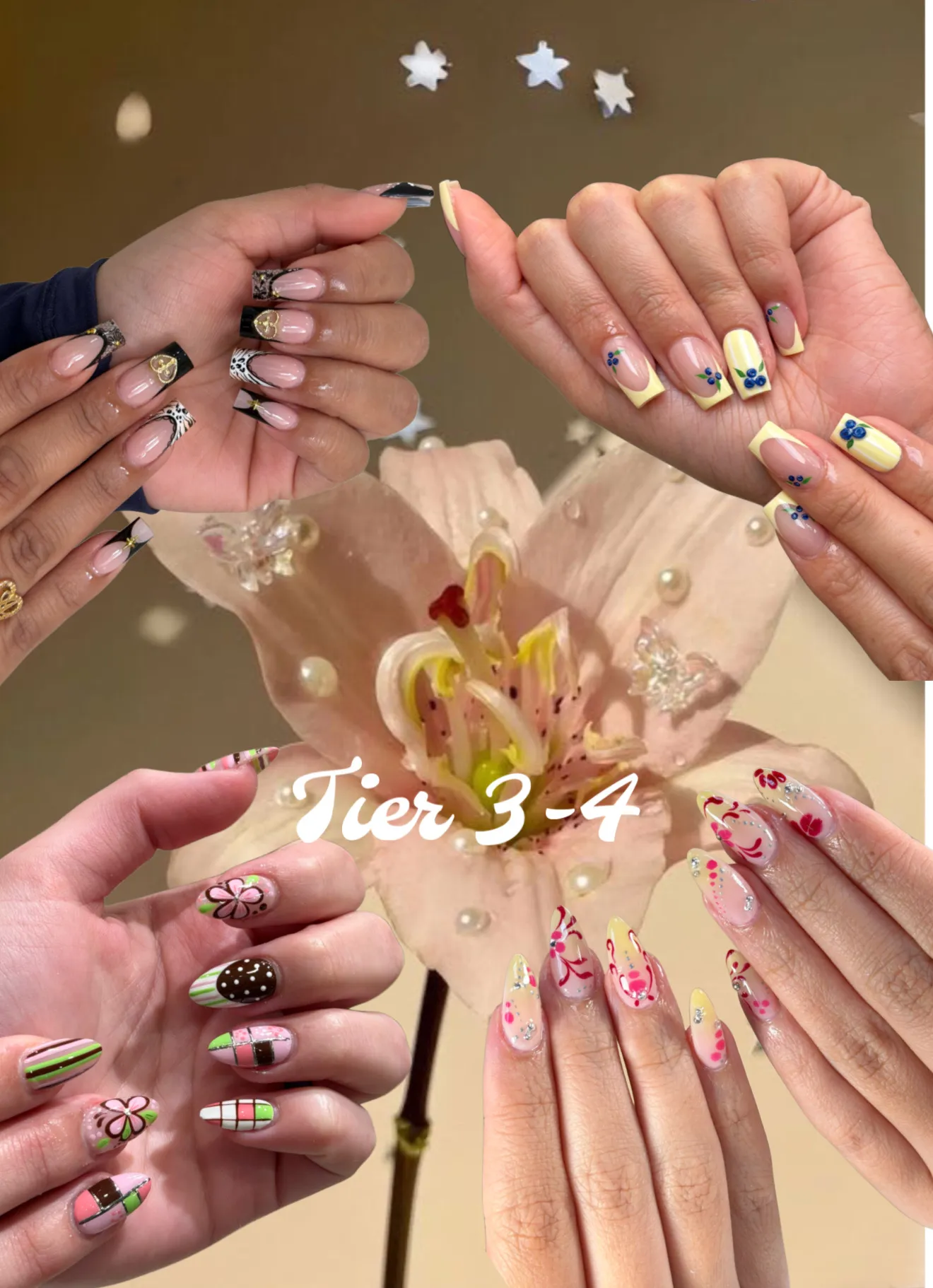 Tier three and four nail art