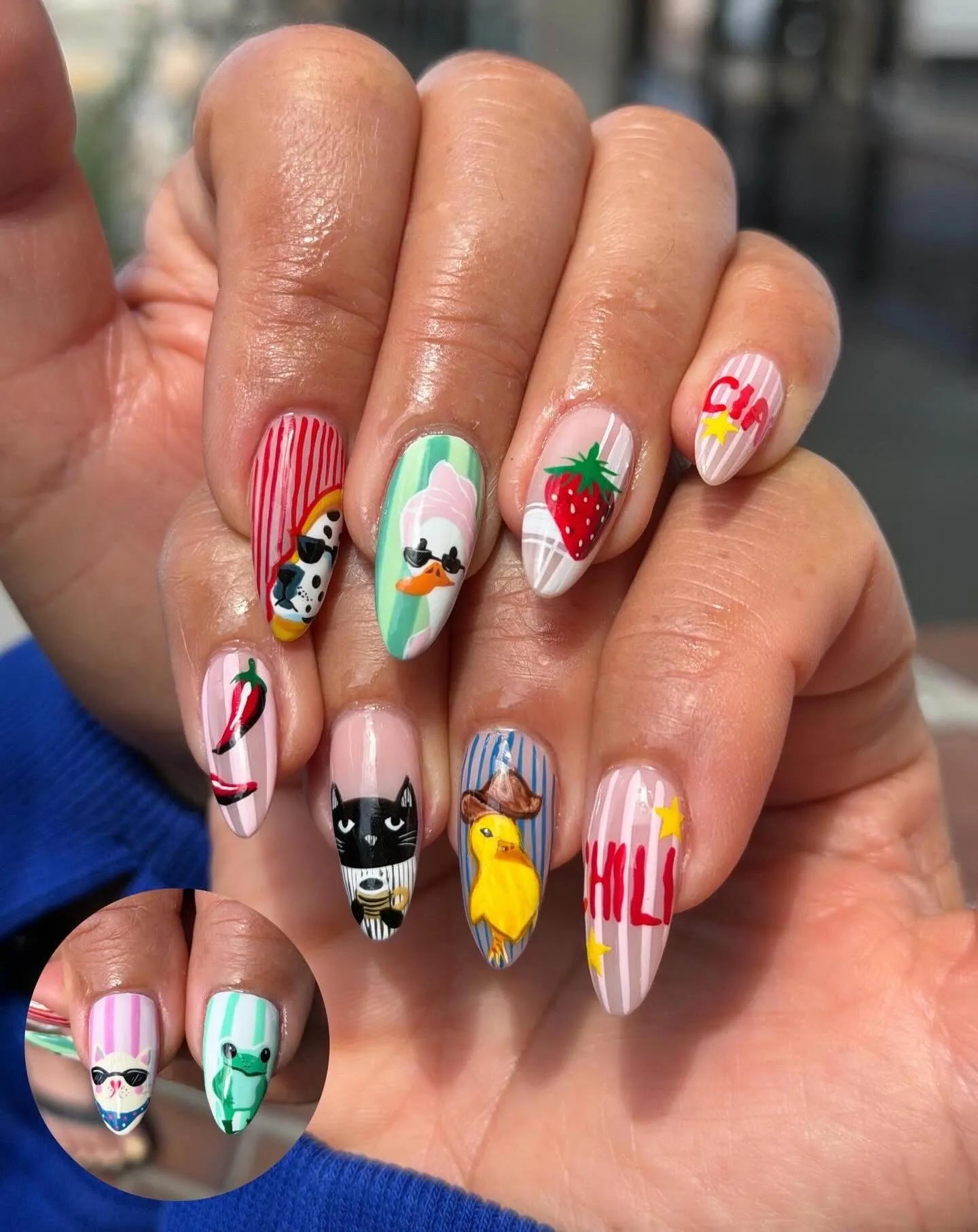 Whimsical character nails